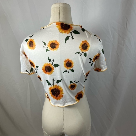 Shein Sunflower Tie Top - Picture 3 of 4